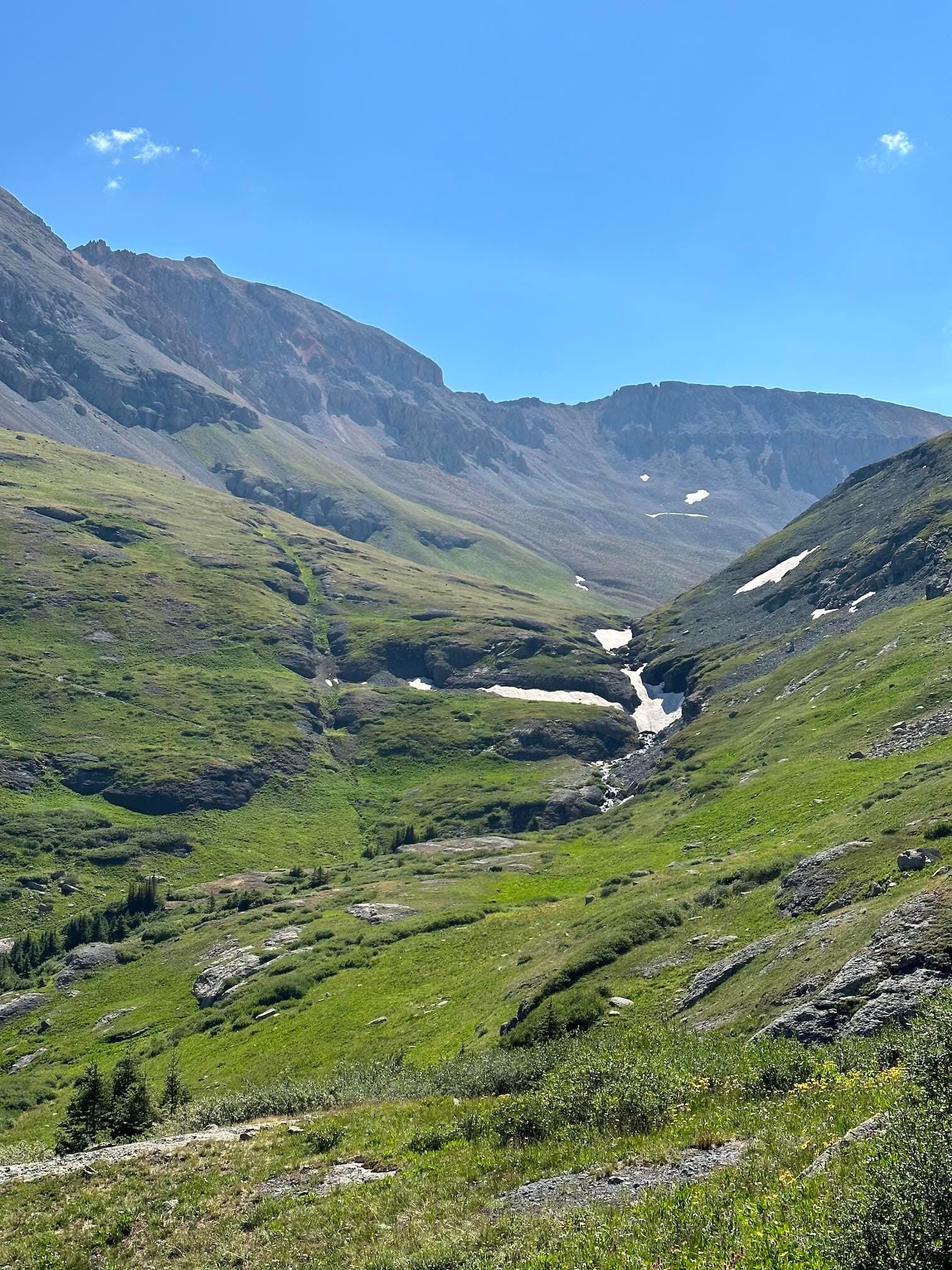 A little further up the Wasatch trail, which you can see crossing the creek and switchbacking up the other side.