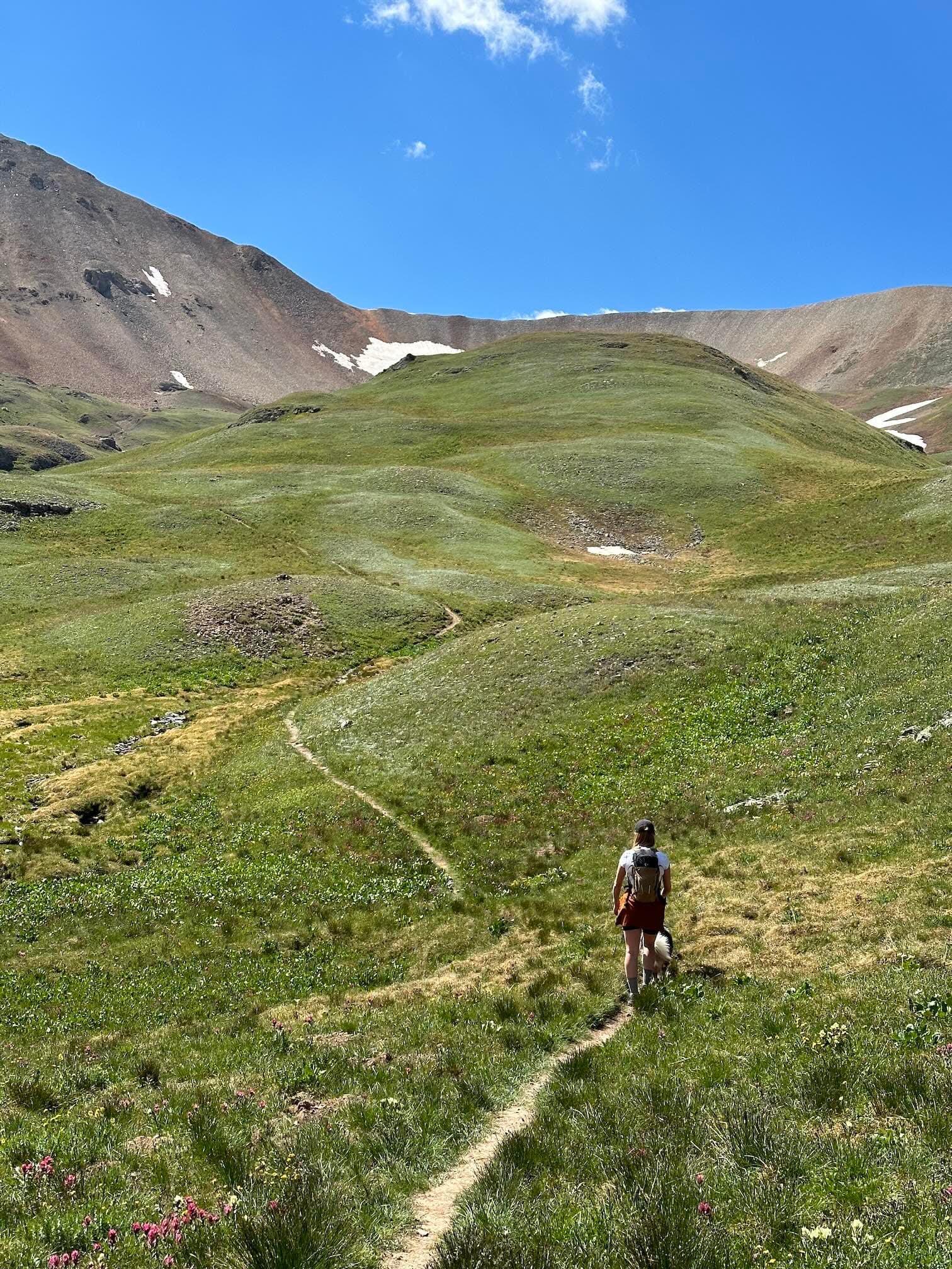 A little further up the basin, heading toward Oscar’s Pass — between the Bear Creek drainage and the Bridal Veil drainage.