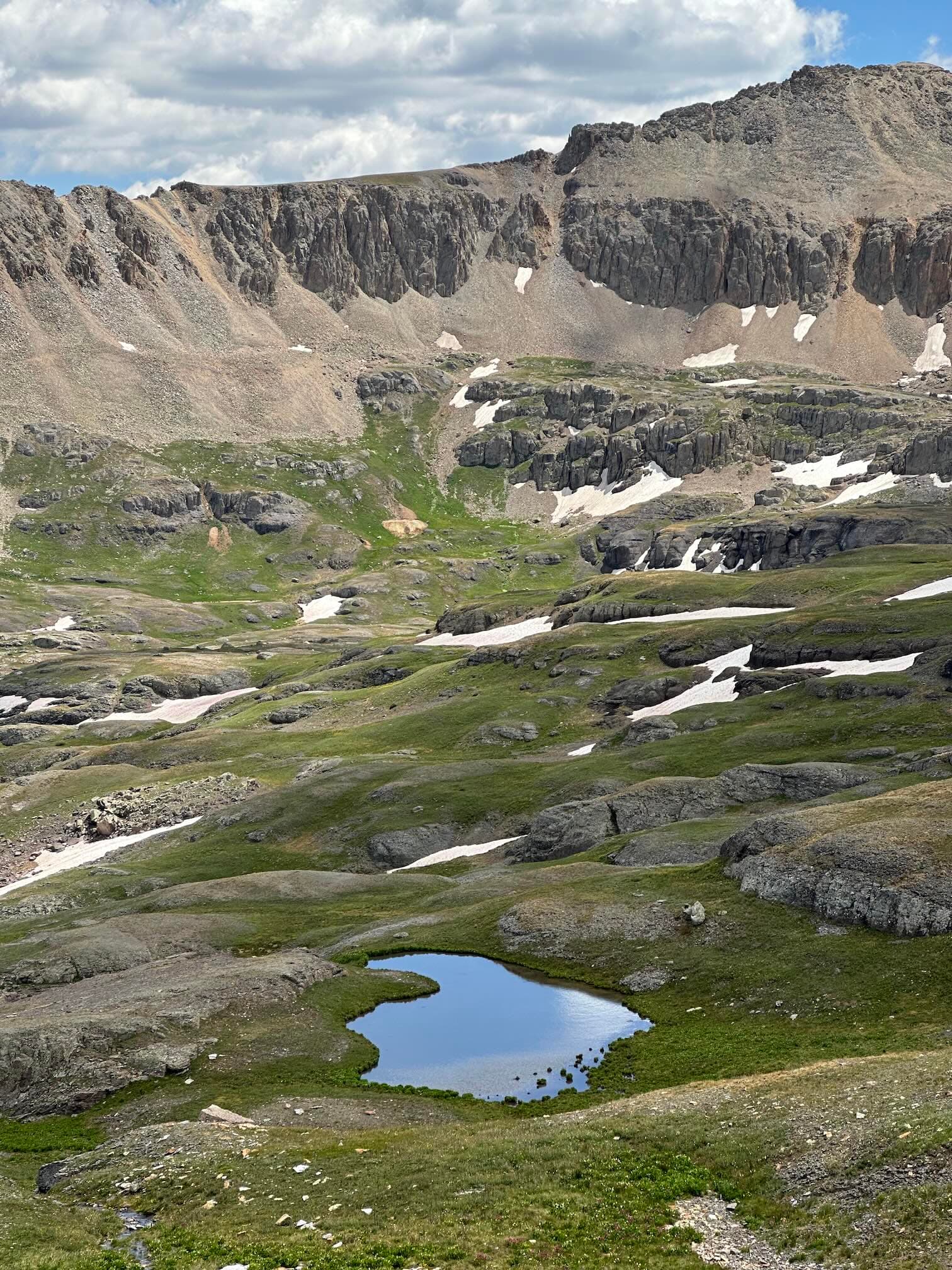 A little further down in Lewis Lake Basin, before you meet up with the trail from Bridal Veil Falls.