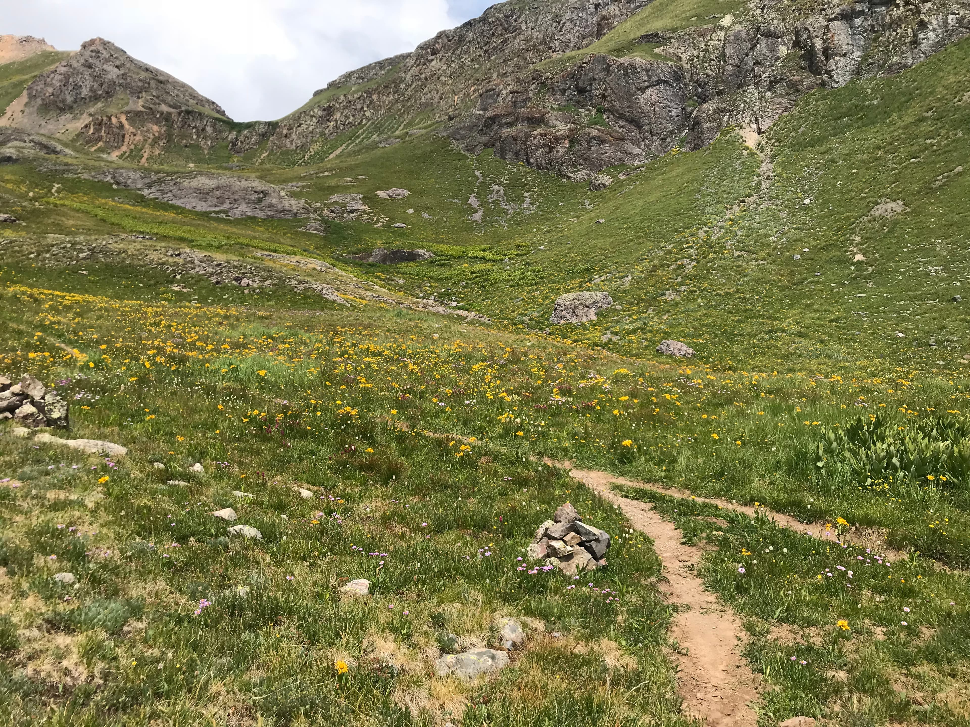 Looking at the Columbine Lake trail from the game trail