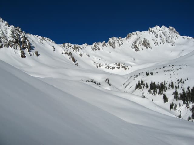 Ski terrain in Paradise Basin